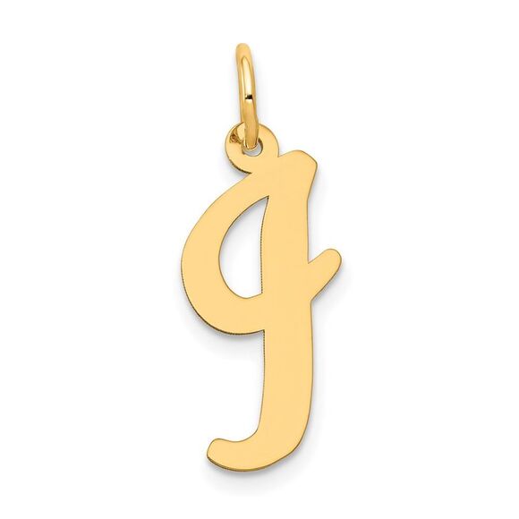 14k Yellow Gold Madison Collection LG Classic Script Initial I Pendant - Picture 1 of 6
